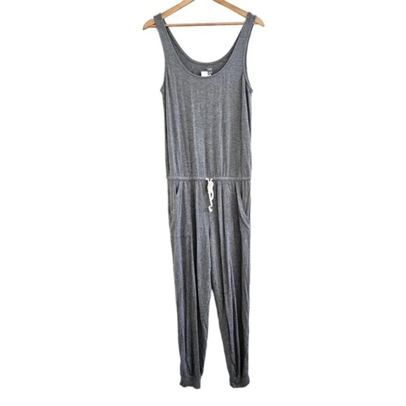 Aerie sleeveless scoop neck drawstring waist lounge jumpsuit grey small NWT - Picture 4 of 12
